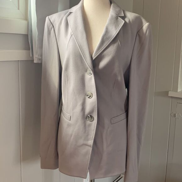 Basler blazer dress jacket 3 button silver/gray sz 42 - Picture 1 of 16